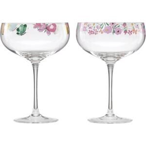 10 Oz Floral Brights Coupe Glasses, Set of 2, 2 Count, Multi